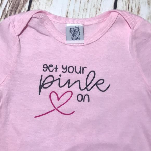 Baby One Piece Bodysuit 12 Mos. Pink Breast Cancer - Picture 2 of 4